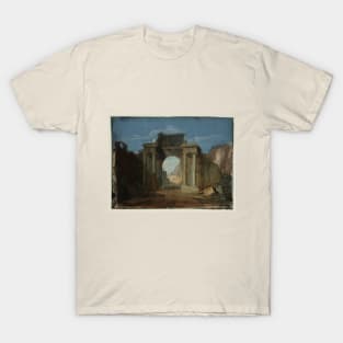 A Capriccio with the Dome of St Peter's, Rome, Seen through a Ruined Triumphal Arch, 1797 T-Shirt